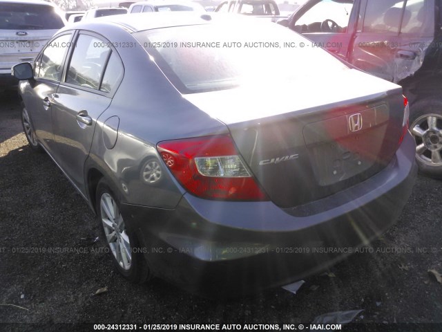 19XFB2F9XCE008978 - 2012 HONDA CIVIC EXL GRAY photo 3