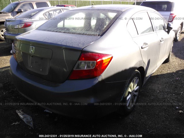 19XFB2F9XCE008978 - 2012 HONDA CIVIC EXL GRAY photo 4