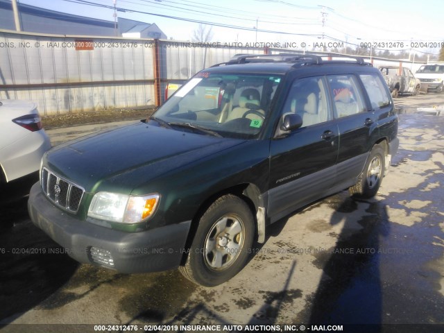 JF1SF63502H715078 - 2002 SUBARU FORESTER L GREEN photo 2