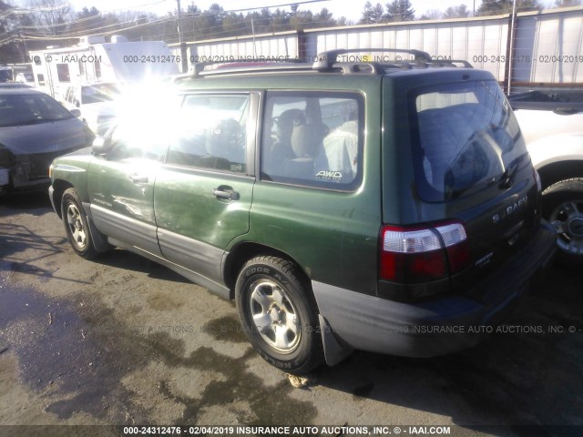 JF1SF63502H715078 - 2002 SUBARU FORESTER L GREEN photo 3