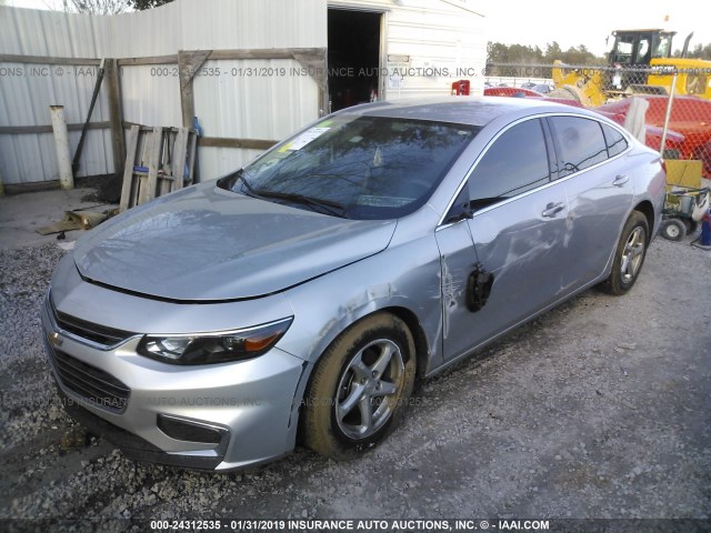 1G1ZB5ST5HF198713 - 2017 CHEVROLET MALIBU LS SILVER photo 2