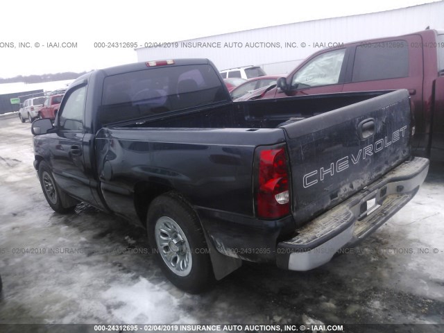 1GCEC14X37Z187184 - 2007 CHEVROLET SILVERADO C1500 CLASSIC Dark Blue photo 3