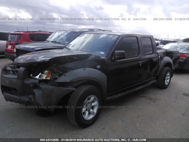 1N6ED29X52C353466 - 2002 NISSAN FRONTIER CREW CAB XE/CREW CAB SE BLACK photo 2