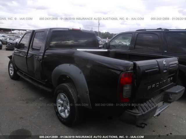 1N6ED29X52C353466 - 2002 NISSAN FRONTIER CREW CAB XE/CREW CAB SE BLACK photo 3