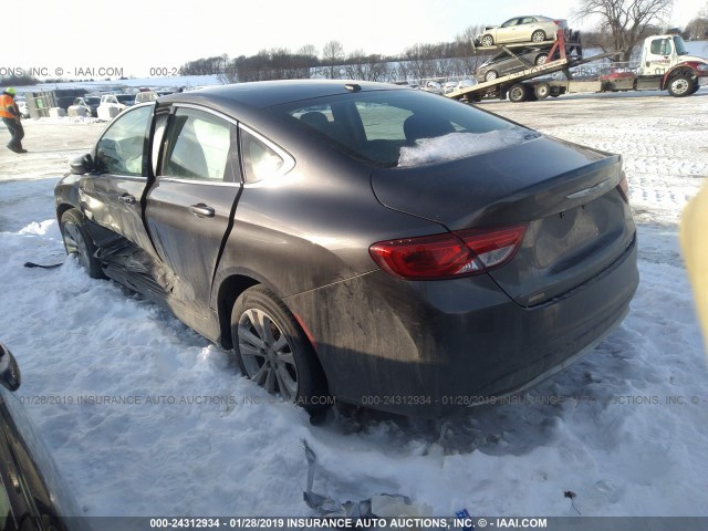 1C3CCCAB7FN732678 - 2015 CHRYSLER 200 LIMITED GRAY photo 3