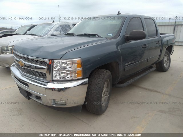 3GCPKSE76CG111937 - 2012 CHEVROLET SILVERADO K1500 LT BLUE photo 2