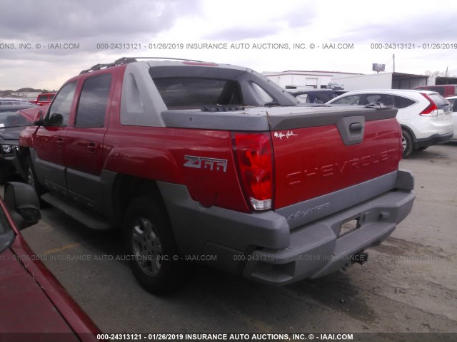 3GNEC13T52G288936 - 2002 CHEVROLET AVALANCHE C1500 RED photo 3