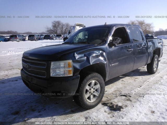 3GCEK13Y47G509053 - 2007 CHEVROLET SILVERADO K1500 CREW CAB BLUE photo 2