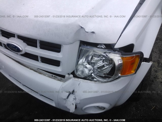 1FMCU4K33BKA69381 - 2011 FORD ESCAPE HYBRID WHITE photo 6