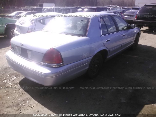 2FAFP74W61X121198 - 2001 FORD CROWN VICTORIA LX Light Blue photo 4