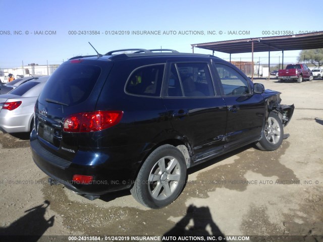 5NMSH13E87H022966 - 2007 HYUNDAI SANTA FE SE/LIMITED BLUE photo 4