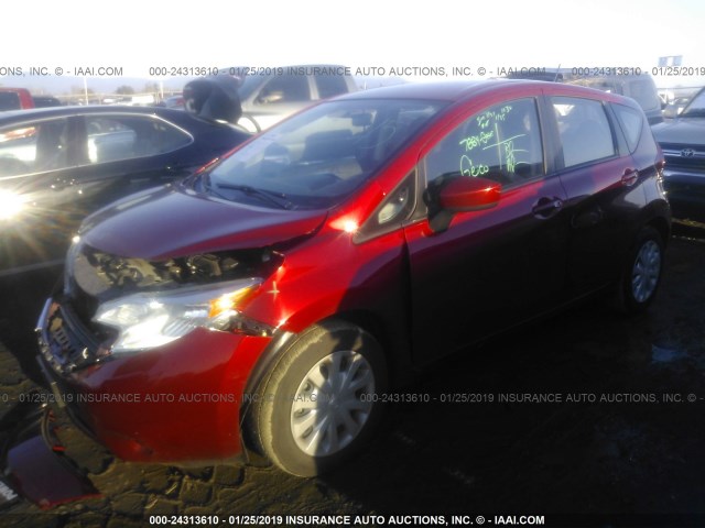 3N1CE2CP6GL402494 - 2016 NISSAN VERSA NOTE S/S PLUS/SV/SL/SR RED photo 2