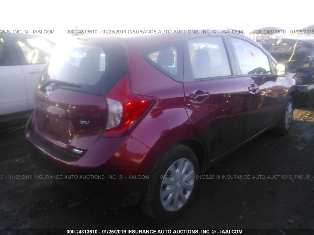 3N1CE2CP6GL402494 - 2016 NISSAN VERSA NOTE S/S PLUS/SV/SL/SR RED photo 4