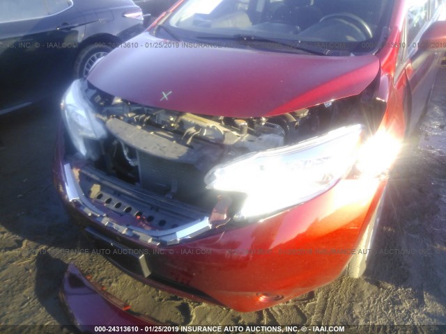 3N1CE2CP6GL402494 - 2016 NISSAN VERSA NOTE S/S PLUS/SV/SL/SR RED photo 6