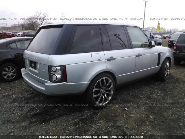 SALMF1D48AA319539 - 2010 LAND ROVER RANGE ROVER HSE LUXURY SILVER photo 4