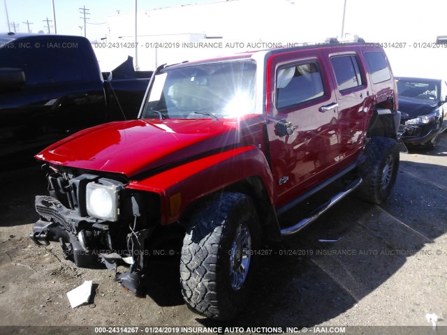 5GTEN13L288121329 - 2008 HUMMER H3 ALPHA RED photo 2