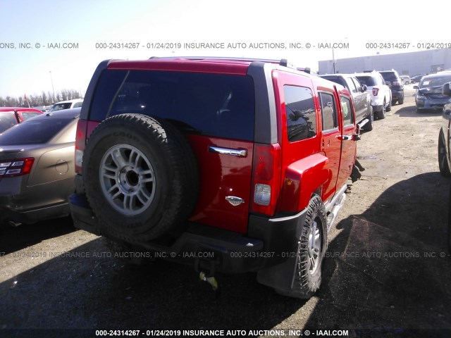 5GTEN13L288121329 - 2008 HUMMER H3 ALPHA RED photo 4