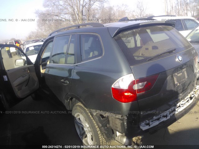 WBXPA93456WD29769 - 2006 BMW X3 3.0I GRAY photo 3