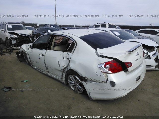 JN1CV6AP4BM304976 - 2011 INFINITI G37 SPORT WHITE photo 3