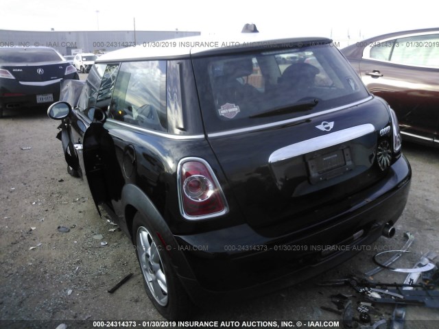 WMWSU3C54DT680976 - 2013 MINI COOPER BLACK photo 3