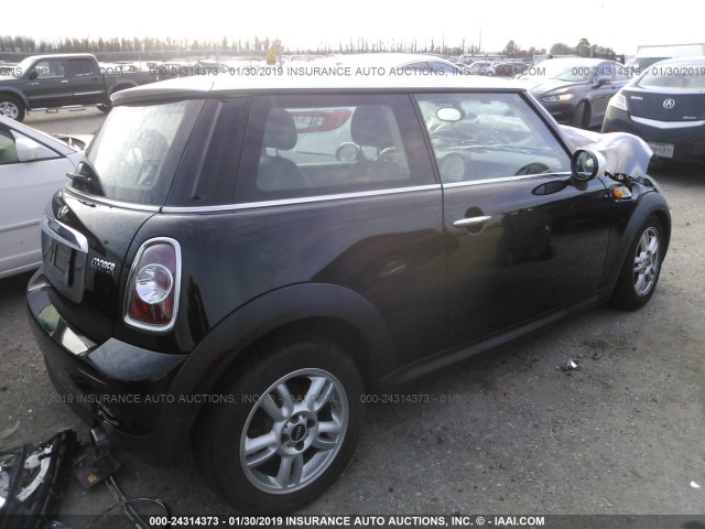 WMWSU3C54DT680976 - 2013 MINI COOPER BLACK photo 4