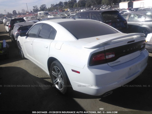 2C3CDXCT2EH252436 - 2014 DODGE CHARGER R/T WHITE photo 3