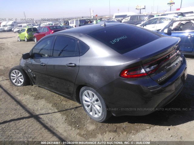 1C3CDFBBXED797560 - 2014 DODGE DART SXT GRAY photo 3