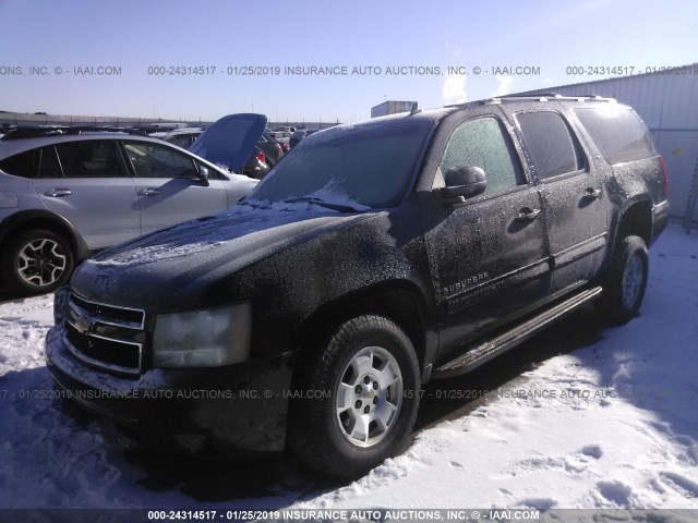 1GNSKJE7XDR344233 - 2013 CHEVROLET SUBURBAN K1500 LT BLACK photo 2