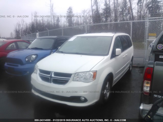 2D4RN5DG4BR755127 - 2011 DODGE GRAND CARAVAN CREW WHITE photo 2