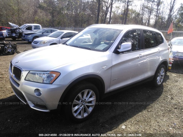 5UXWX9C50DLK59916 - 2013 BMW X3 XDRIVE28I SILVER photo 2