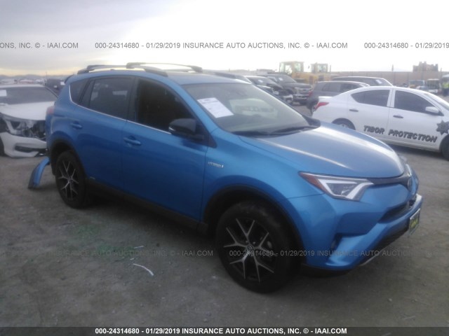 JTMJJREV1HD100350 - 2017 TOYOTA RAV4 HV SE BLUE photo 1