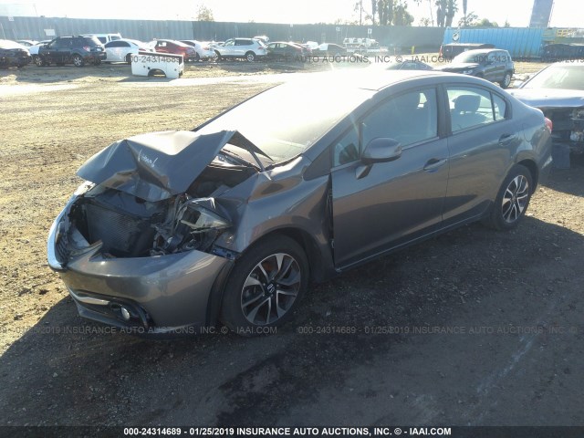 2HGFB2F98DH521492 - 2013 HONDA CIVIC EXL GRAY photo 2