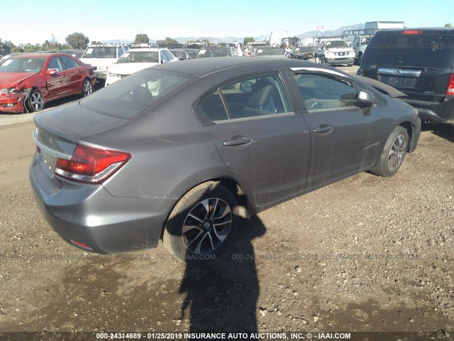 2HGFB2F98DH521492 - 2013 HONDA CIVIC EXL GRAY photo 4