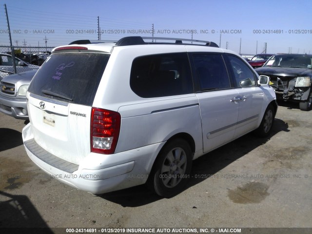 KNDMC233876033717 - 2007 HYUNDAI ENTOURAGE GLS/SE/LIMITED WHITE photo 4