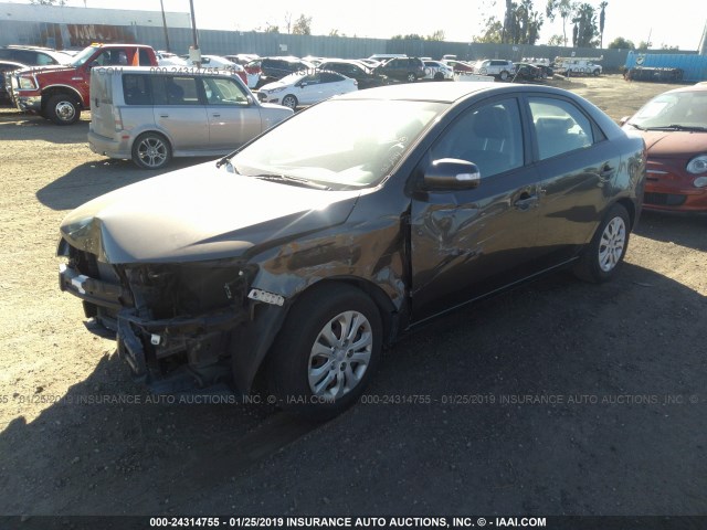 KNAFU4A23A5261422 - 2010 KIA FORTE EX GRAY photo 2