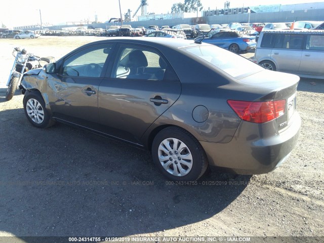 KNAFU4A23A5261422 - 2010 KIA FORTE EX GRAY photo 3