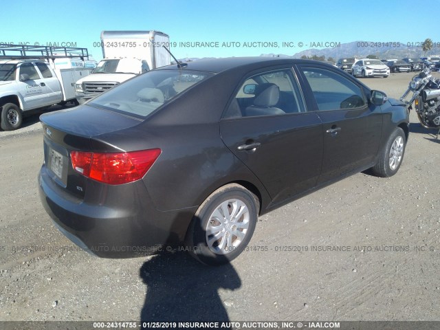 KNAFU4A23A5261422 - 2010 KIA FORTE EX GRAY photo 4