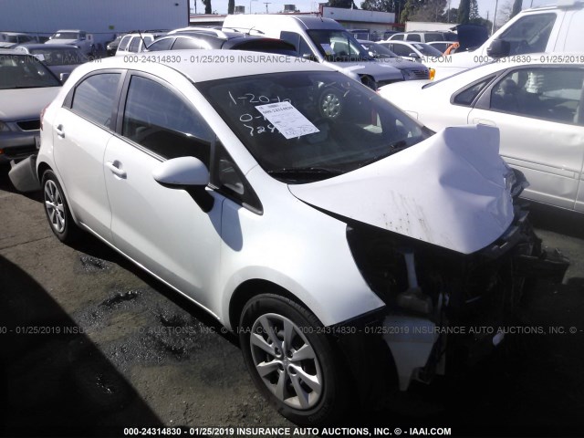 KNADM5A35C6090403 - 2012 KIA RIO LX WHITE photo 1