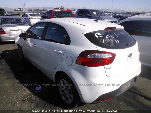 KNADM5A35C6090403 - 2012 KIA RIO LX WHITE photo 3