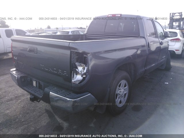 5TFUW5F18EX410850 - 2014 TOYOTA TUNDRA DOUBLE CAB SR/SR5 GRAY photo 4