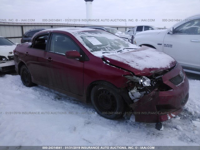 1NXBU40E69Z077246 - 2009 TOYOTA COROLLA S/LE/XLE RED photo 1