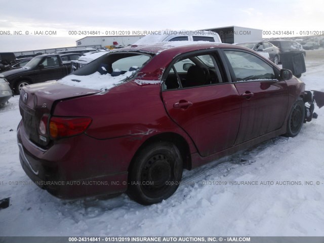 1NXBU40E69Z077246 - 2009 TOYOTA COROLLA S/LE/XLE RED photo 4