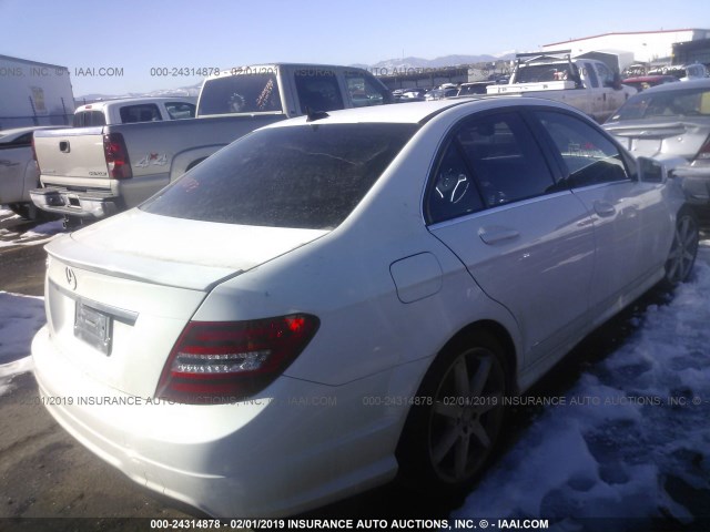 WDDGF4HB6EA962126 - 2014 MERCEDES-BENZ C 250 WHITE photo 4