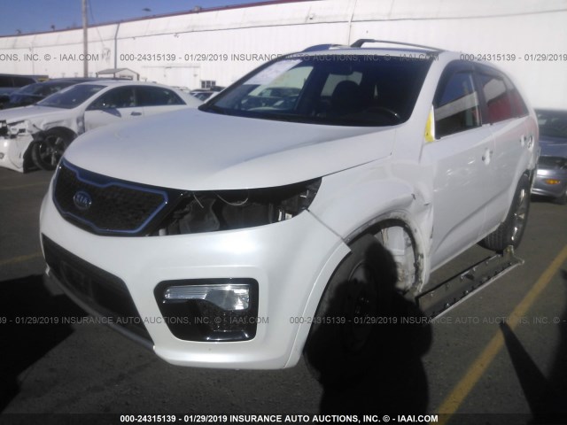 5XYKW4A27CG264815 - 2012 KIA SORENTO SX WHITE photo 6