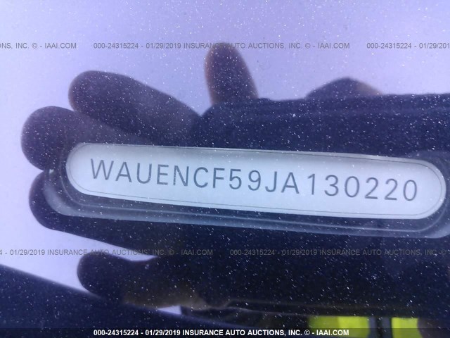 WAUENCF59JA130220 - 2018 AUDI A5 PREMIUM PLUS S-LINE WHITE photo 9