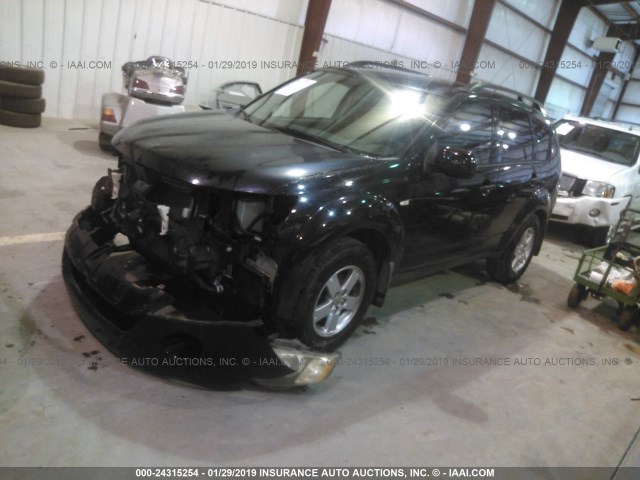 JA4MS31X47U014554 - 2007 MITSUBISHI OUTLANDER ES/LS შავი ფოტო 2