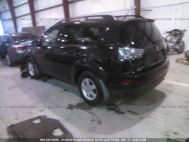 JA4MS31X47U014554 - 2007 MITSUBISHI OUTLANDER ES/LS შავი ფოტო 3