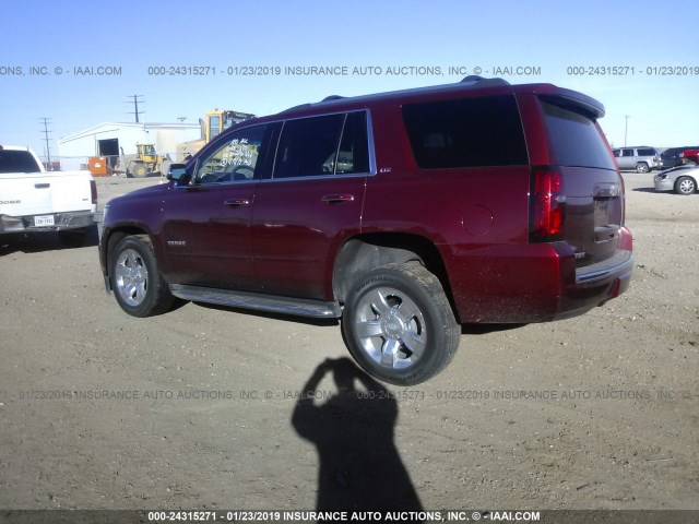 1GNSKCKC4GR420823 - 2016 CHEVROLET TAHOE K1500 LTZ RED photo 3