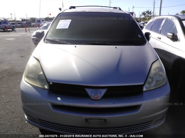 5TDZA23CX5S224340 - 2005 TOYOTA SIENNA CE/LE SILVER photo 6