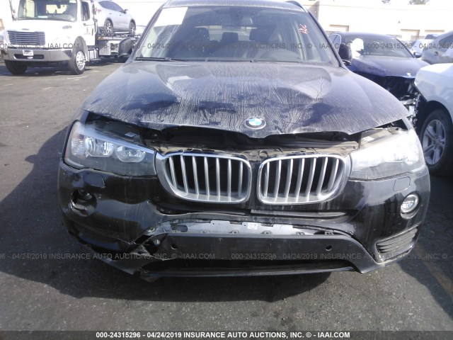 5UXWX9C52G0D80780 - 2016 BMW X3 XDRIVE28I BLACK photo 6